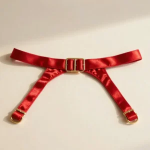 Satin Garter Belt with Gold Clasp