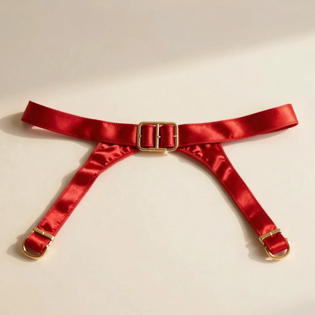 Satin Garter Belt with Gold Clasp